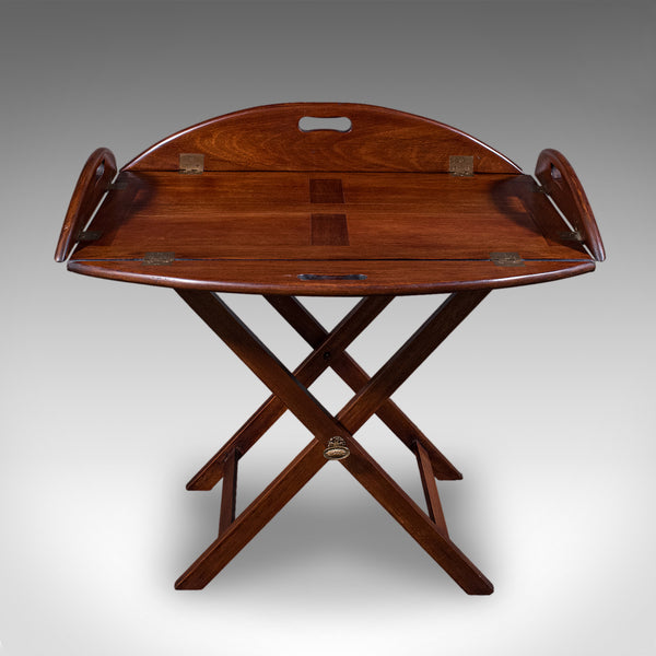 Antique Butler's Tray Table, English, Drop-flap Serving Stand, Edwardian, C.1910
