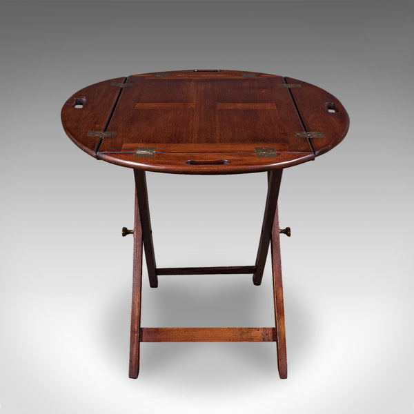 Antique Butler's Tray Table, English, Drop-flap Serving Stand, Edwardian, C.1910