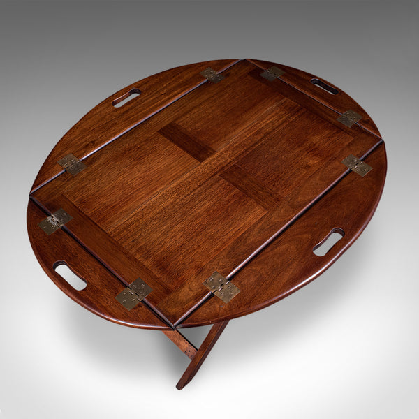 Antique Butler's Tray Table, English, Drop-flap Serving Stand, Edwardian, C.1910