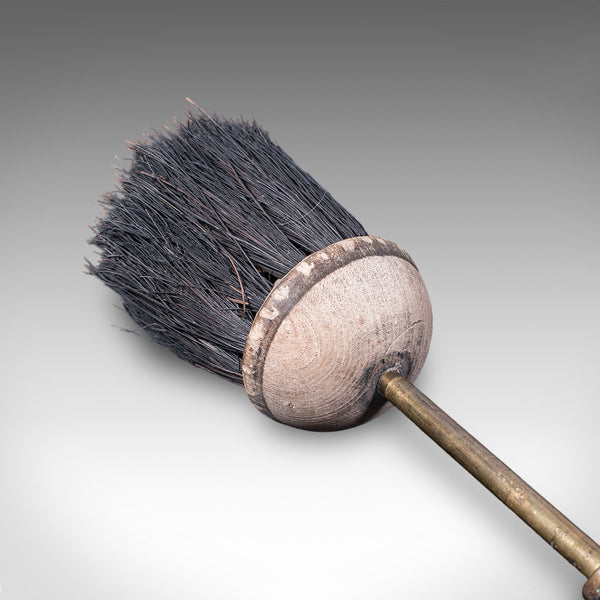 Antique Housekeeper's Hearth Set, English, Brass Dust Pan, Fire Brush, Victorian