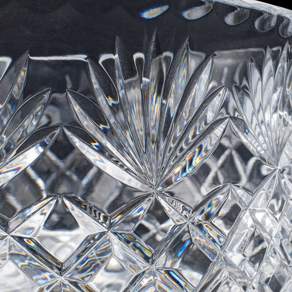 Vintage Punch Bowl, English, Crystal Glass, Serving, Fruit Dish, Mid Century