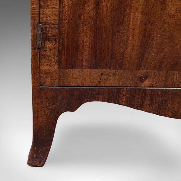 Antique Waterfall Bookcase, English, Petite Chiffonier, Cupboard, Georgian, 1800
