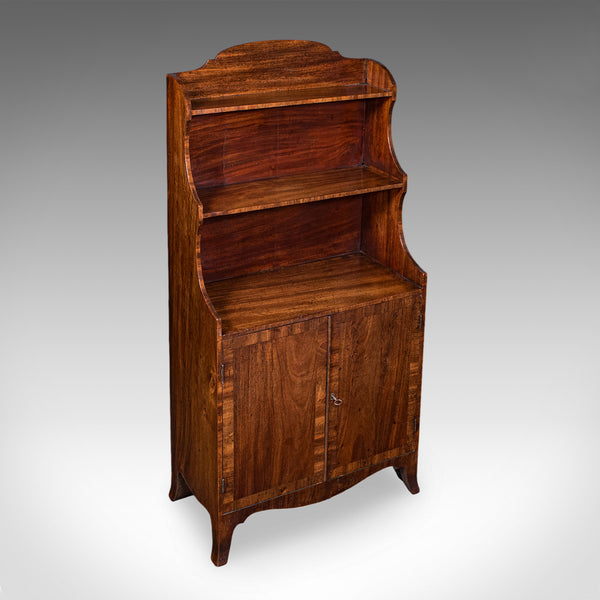 Antique Waterfall Bookcase, English, Petite Chiffonier, Cupboard, Georgian, 1800
