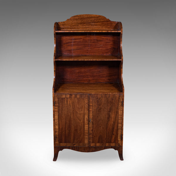 Antique Waterfall Bookcase, English, Petite Chiffonier, Cupboard, Georgian, 1800