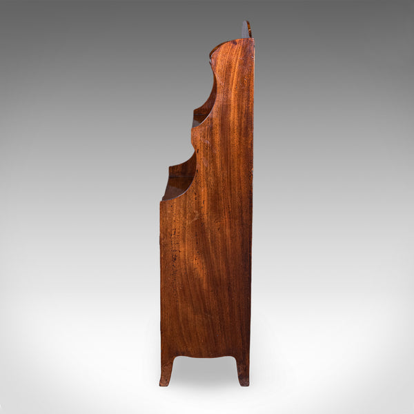 Antique Waterfall Bookcase, English, Petite Chiffonier, Cupboard, Georgian, 1800