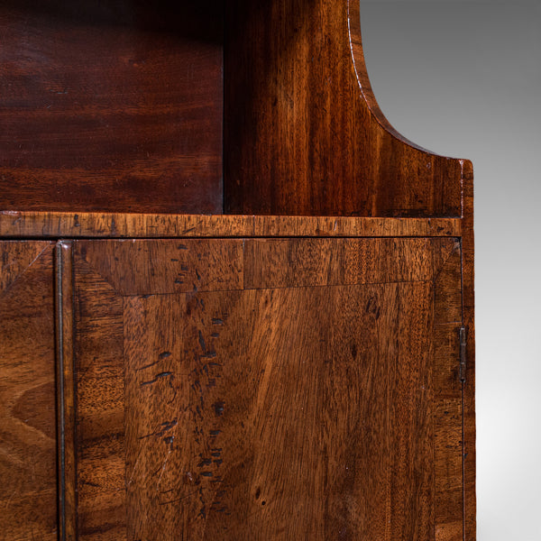 Antique Waterfall Bookcase, English, Petite Chiffonier, Cupboard, Georgian, 1800
