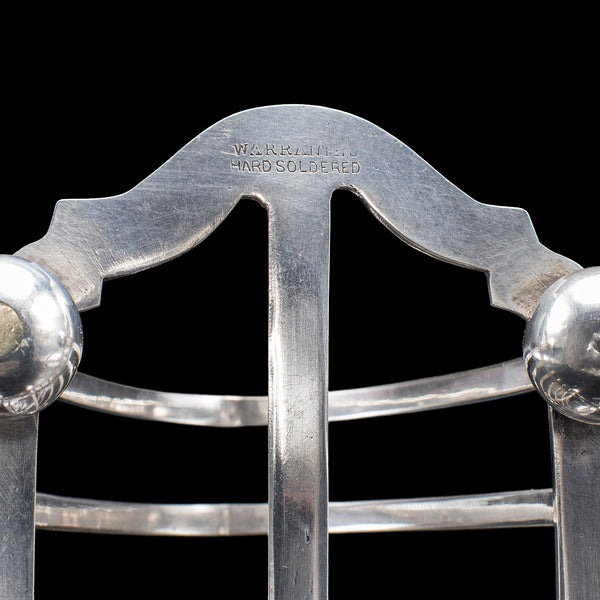 Antique Toast Rack, English, Silver Plated, Breakfast Table Stand, Edwardian