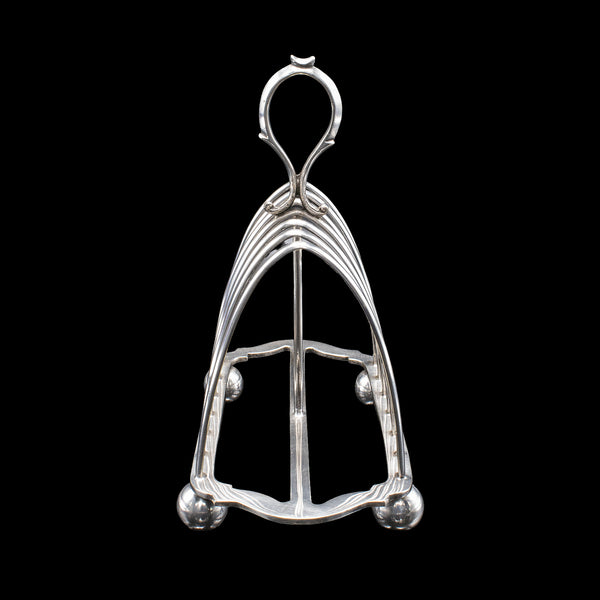 Antique Toast Rack, English, Silver Plated, Breakfast Table Stand, Edwardian