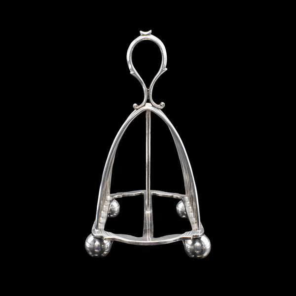 Antique Toast Rack, English, Silver Plated, Breakfast Table Stand, Edwardian