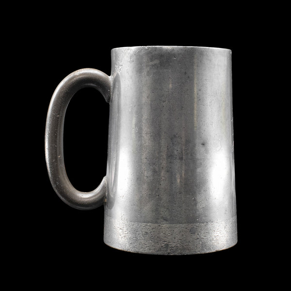 Antique Tavern Pint Tankard, English, Pewter Drinking Jug, Glass Base, Victorian