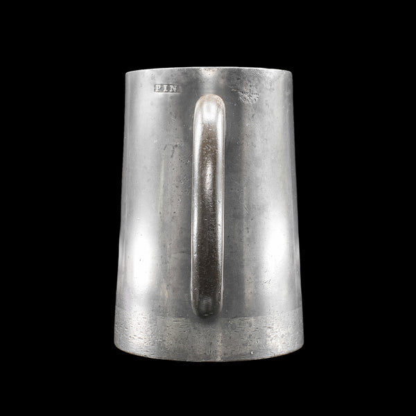 Antique Tavern Pint Tankard, English, Pewter Drinking Jug, Glass Base, Victorian
