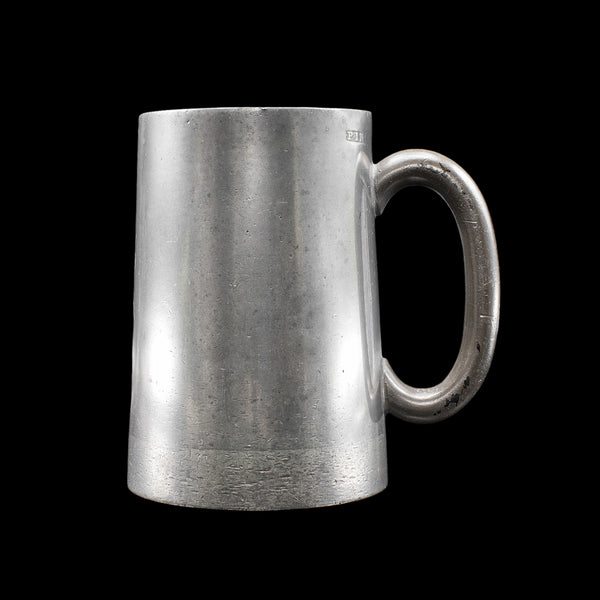 Antique Tavern Pint Tankard, English, Pewter Drinking Jug, Glass Base, Victorian