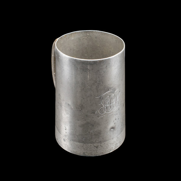 Antique Tavern Pint Tankard, English, Pewter Drinking Jug, Glass Base, Victorian