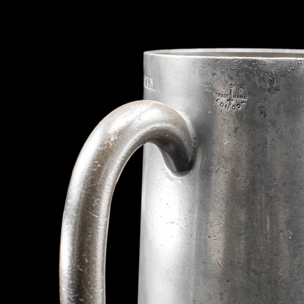 Antique Tavern Pint Tankard, English, Pewter Drinking Jug, Glass Base, Victorian