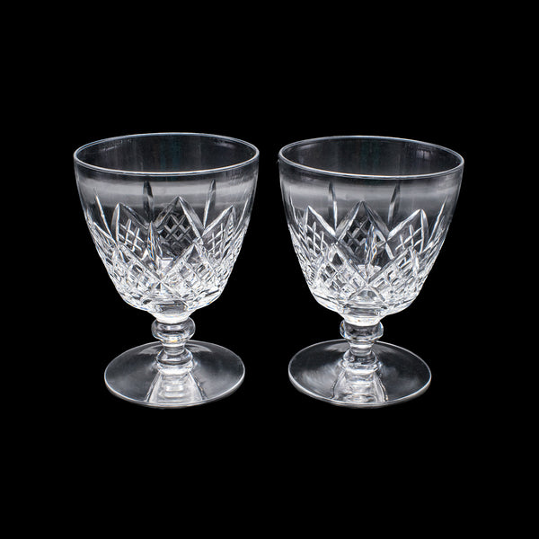 Set of 4 Vintage Gin & Tonic Glasses, English, Crystal Goblet, Claret, C.1930