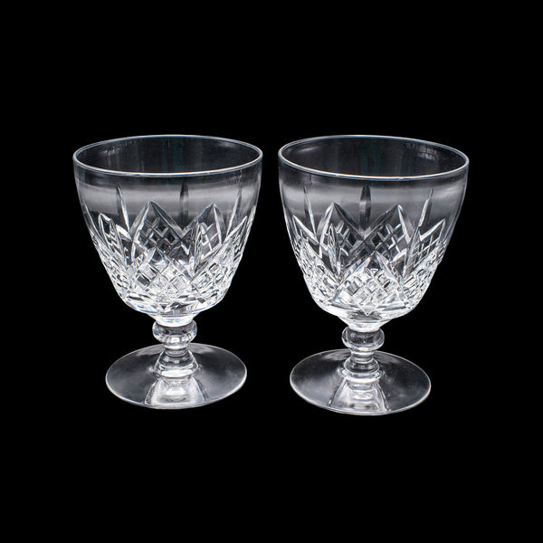 Set of 4 Vintage Gin & Tonic Glasses, English, Crystal Goblet, Claret, C.1930