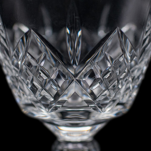 Set of 4 Vintage Gin & Tonic Glasses, English, Crystal Goblet, Claret, C.1930
