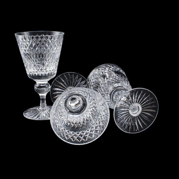 Set of 6 Vintage Claret Glasses, Swedish, Crystal Wine Goblet, Afors Centenary