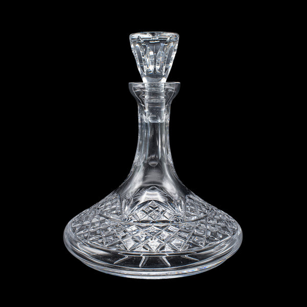 Vintage Ships Decanter & Glass Duo, English, Crystal Glass, Brandy, Rum, Whiskey