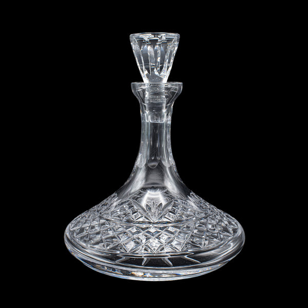 Vintage Ships Decanter & Glass Duo, English, Crystal Glass, Brandy, Rum, Whiskey