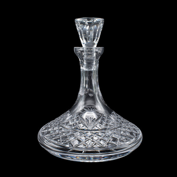 Vintage Ships Decanter & Glass Duo, English, Crystal Glass, Brandy, Rum, Whiskey