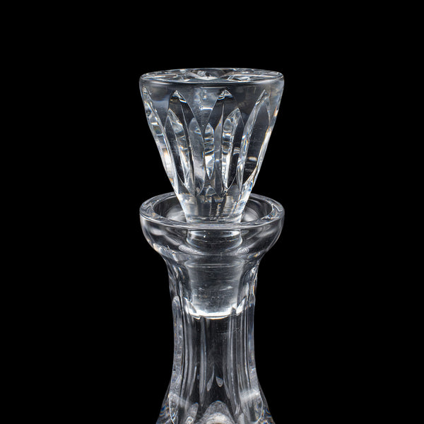 Vintage Ships Decanter & Glass Duo, English, Crystal Glass, Brandy, Rum, Whiskey