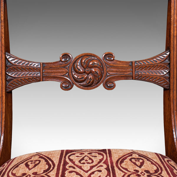 Pair of Antique Hall Chairs, English, Reception Seat, Morning Room, William IV