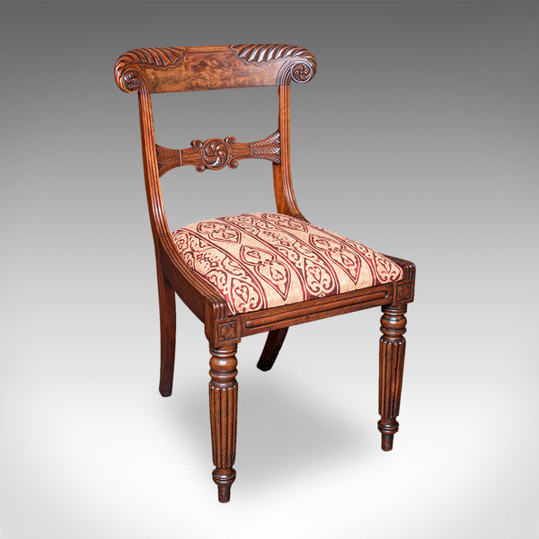 Pair of Antique Hall Chairs, English, Reception Seat, Morning Room, William IV