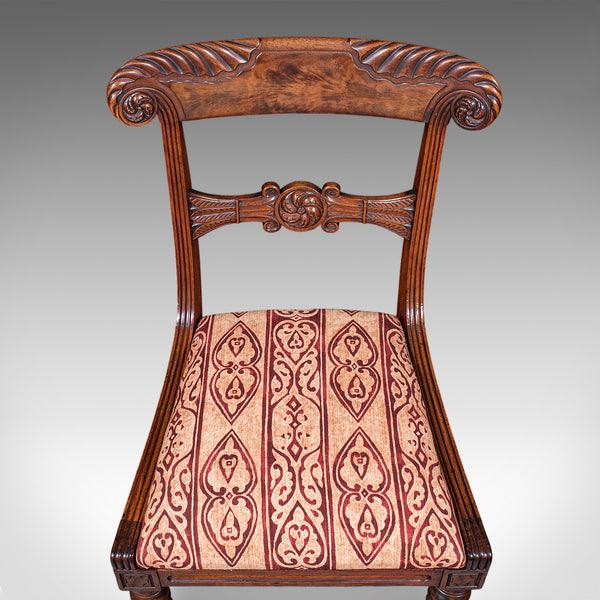 Pair of Antique Hall Chairs, English, Reception Seat, Morning Room, William IV