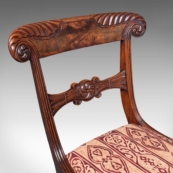 Pair of Antique Hall Chairs, English, Reception Seat, Morning Room, William IV