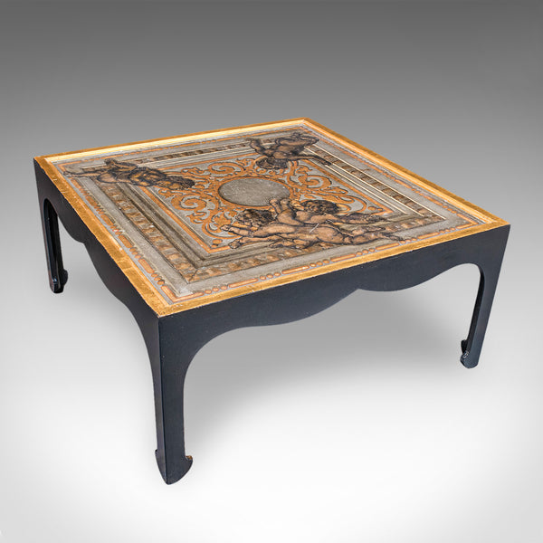 Vintage Chinoiserie Coffee Table, Italian, Ebonised, Gilt, Neoclassical, Accent