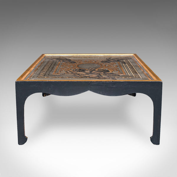 Vintage Chinoiserie Coffee Table, Italian, Ebonised, Gilt, Neoclassical, Accent