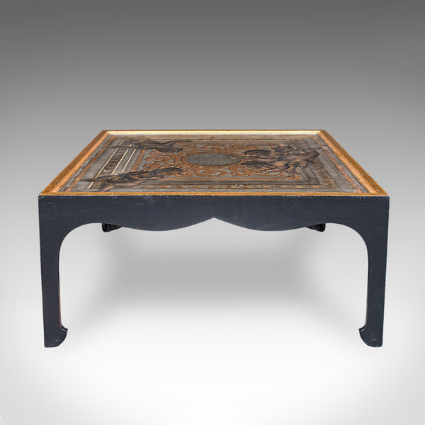 Vintage Chinoiserie Coffee Table, Italian, Ebonised, Gilt, Neoclassical, Accent
