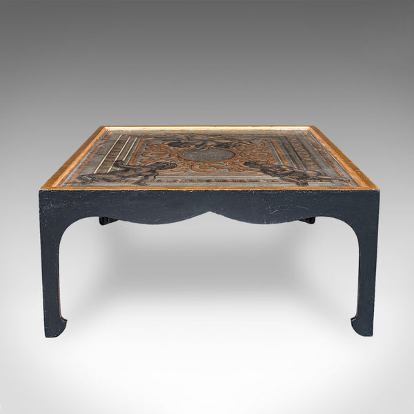Vintage Chinoiserie Coffee Table, Italian, Ebonised, Gilt, Neoclassical, Accent