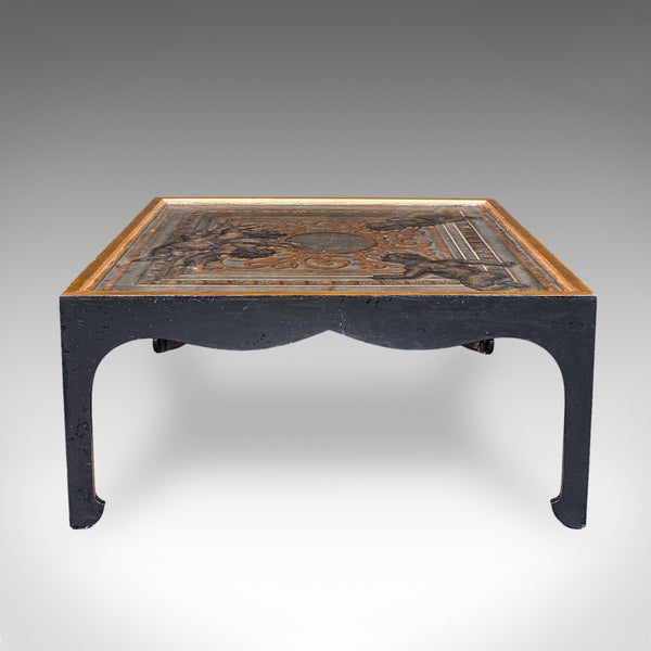Vintage Chinoiserie Coffee Table, Italian, Ebonised, Gilt, Neoclassical, Accent