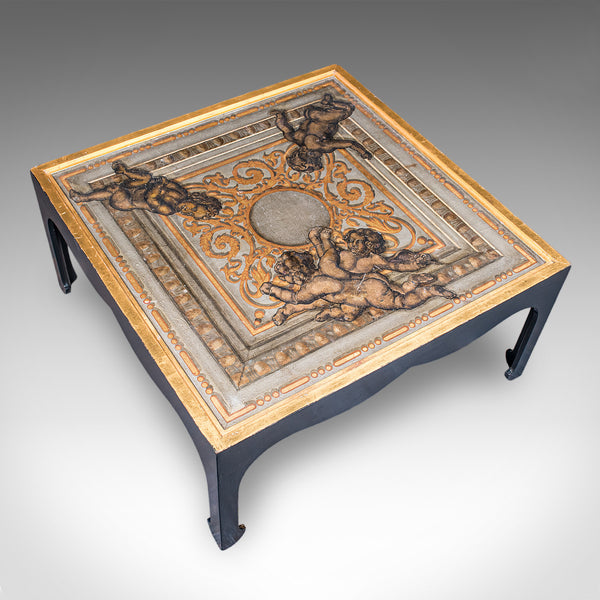 Vintage Chinoiserie Coffee Table, Italian, Ebonised, Gilt, Neoclassical, Accent
