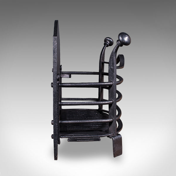 Small Antique Fire Grate, English, Cast Iron, Free Standing Fireplace, Victorian
