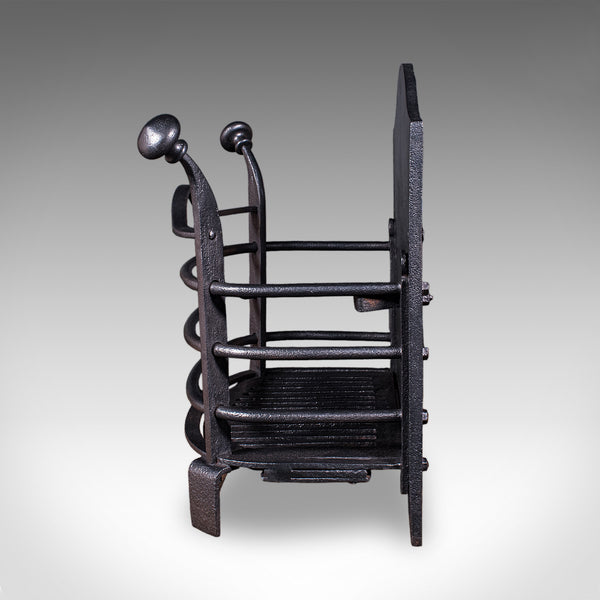 Small Antique Fire Grate, English, Cast Iron, Free Standing Fireplace, Victorian