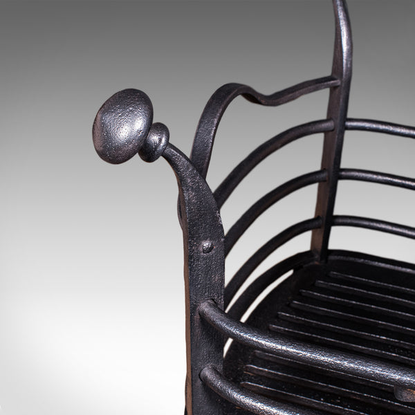 Small Antique Fire Grate, English, Cast Iron, Free Standing Fireplace, Victorian