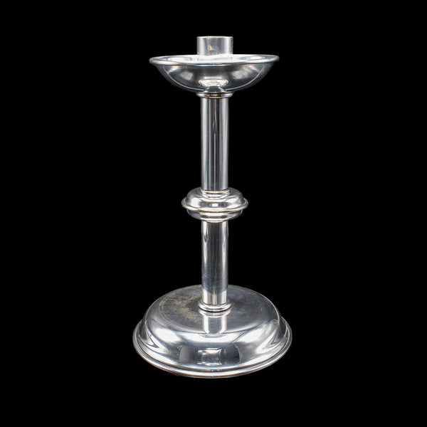 Pair of Vintage Candlesticks, English, Silver Plate, Snuffer Tool, Mid Century