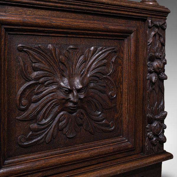 Large Antique Buffet, Scottish, Oak, Server, Sideboard, Gothic Taste, Victorian