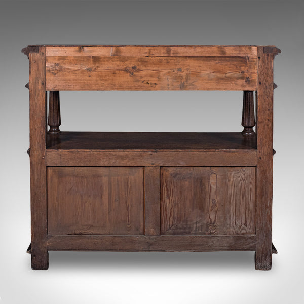 Large Antique Buffet, Scottish, Oak, Server, Sideboard, Gothic Taste, Victorian