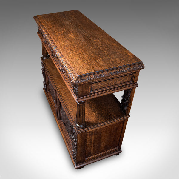 Large Antique Buffet, Scottish, Oak, Server, Sideboard, Gothic Taste, Victorian