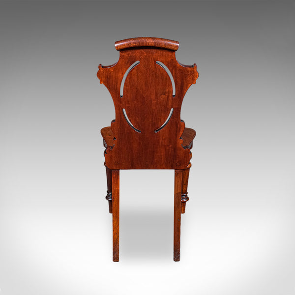 Antique Shield Back Hall Chair, Scottish, Walnut Reception Seat, Side, Victorian