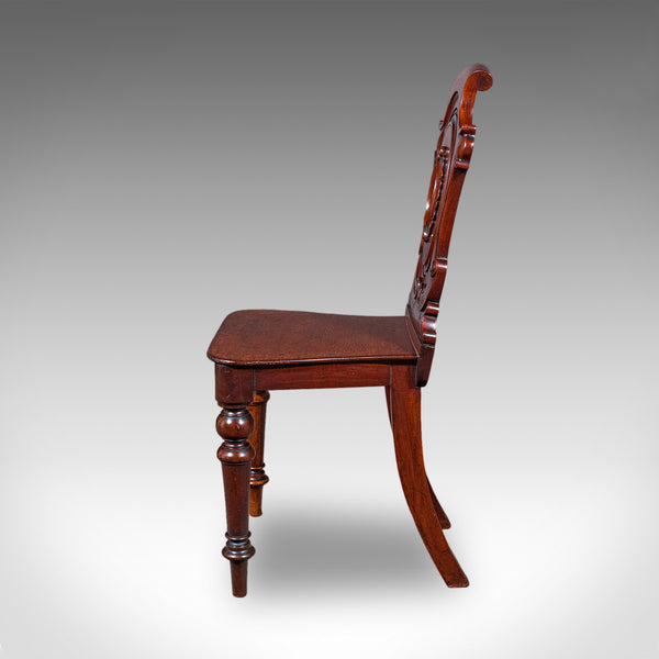Antique Shield Back Hall Chair, Scottish, Walnut Reception Seat, Side, Victorian