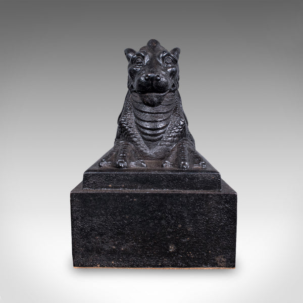 Antique Guardian Lion Door Keeper, English, Iron, Mythology, Doorstop, Victorian