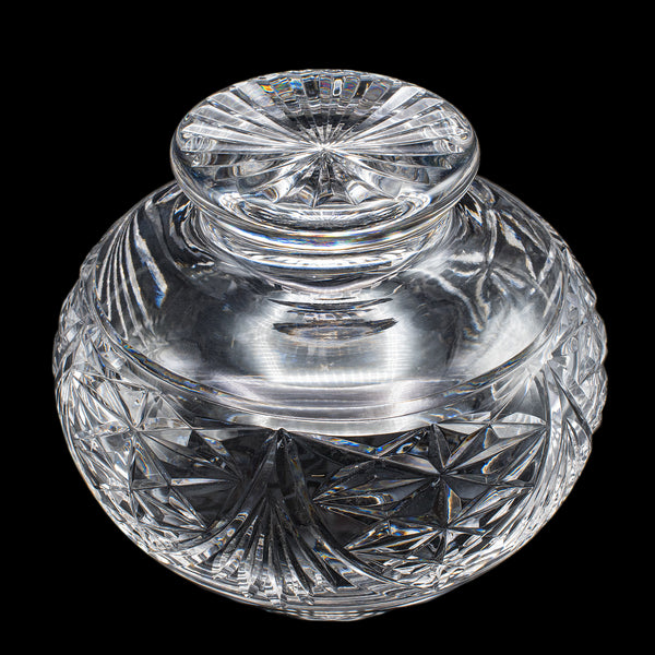 Vintage Rose Bowl, English, Cut Crystal, Posy, Potpourri, Fruit Dish, Circa 1970