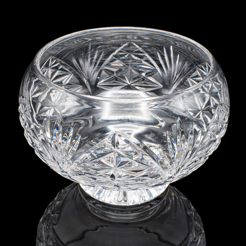 Vintage Rose Bowl, English, Cut Crystal, Posy, Potpourri, Fruit Dish, Circa 1970