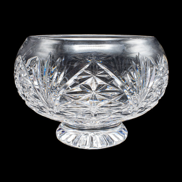 Vintage Rose Bowl, English, Cut Crystal, Posy, Potpourri, Fruit Dish, Circa 1970