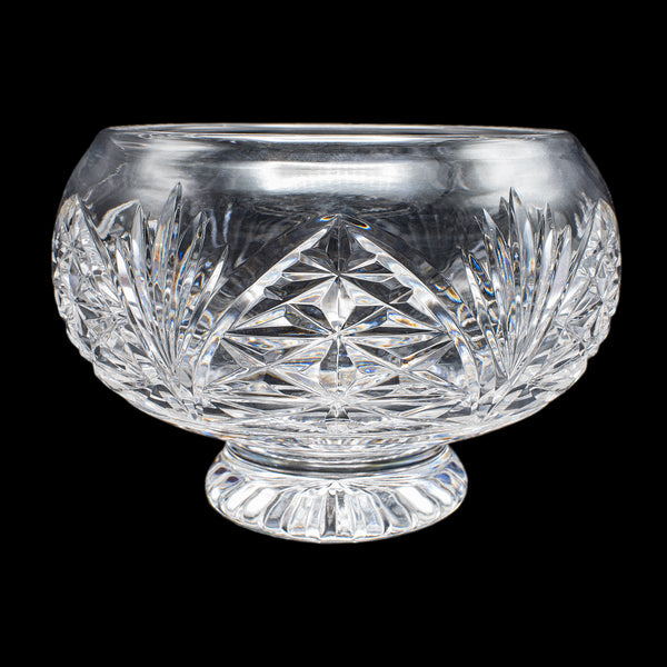 Vintage Rose Bowl, English, Cut Crystal, Posy, Potpourri, Fruit Dish, Circa 1970